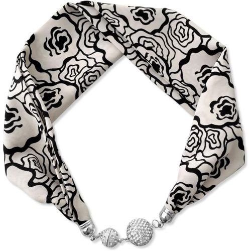 Ershi-Femme Mode Foulards En Soie Collier Boucle Magnétique Pratique Avec Strass Bling Petit Étroit Foulard Décoratif Bijoux Pende[1