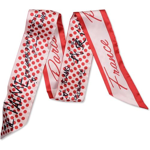 Ershi-Foulard En Soie Étroit Femme Filles Écharpe Maigre Longue Imprimé Fleur Motif Lettre Style Artistique Romantique Foulard En [1