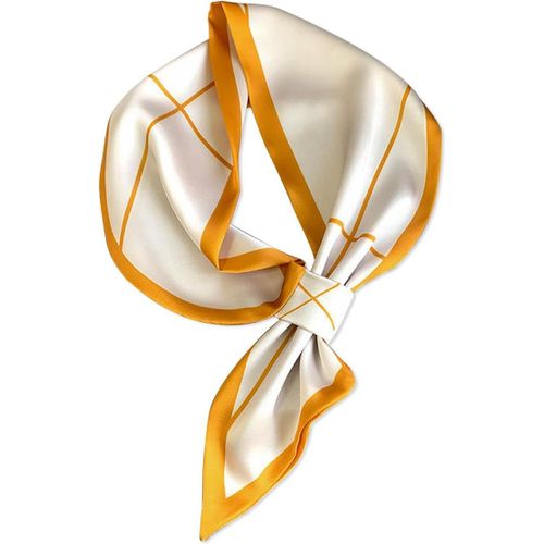 Ershi-Femme Foulards En Soie Étroit Facile À Passer Style Vintage Simple Motif À Pois Ligne Maigre Longue Écharpe Satin Petits Éch[1