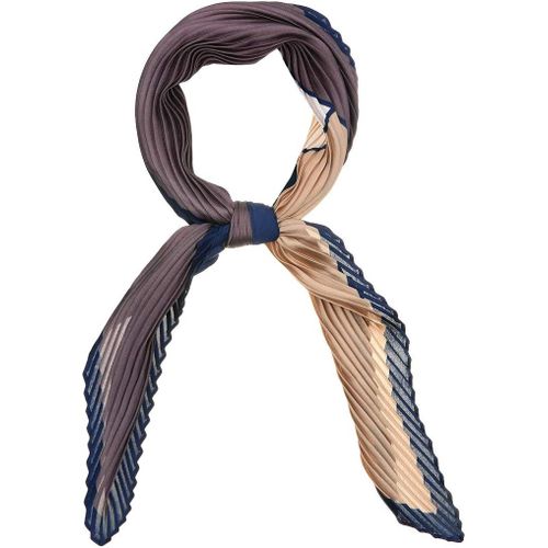 Ershi-Bandana Foulard Plissé Col Losange Avec Blocs Couleurs Contrastants Pour Femme[1994]