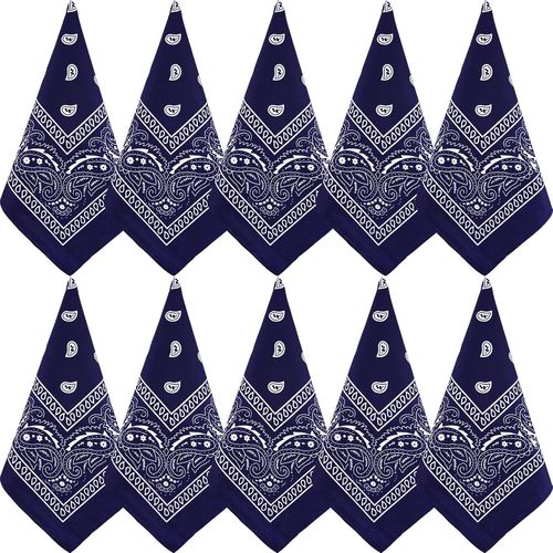 Ershi-Lot De 10 Bandanas Cachemire Assortis En Polyester - Foulard Carré[55]
