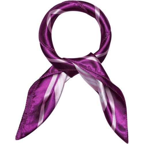 Ershi-Uxcell Femme Tache Imprimé Carré Écharpes Foulard Cou Écharpe Blanc-Pois[1611]