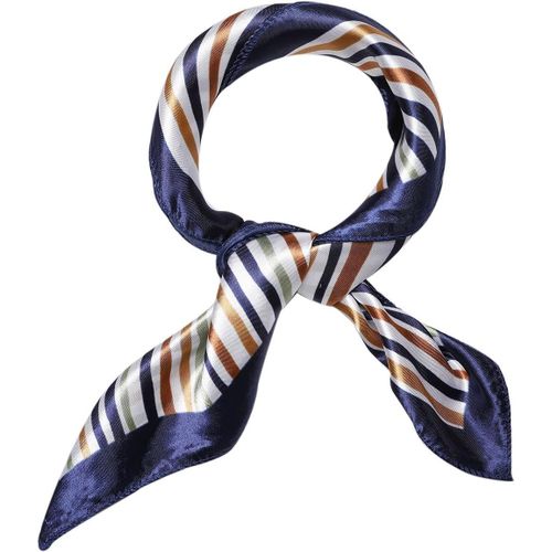 Ershi-Uxcell Femme Tache Imprimé Carré Écharpes Foulard Cou Écharpe Blanc-Pois[1612]