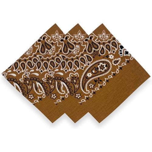 Ershi-3 Pack 100% Cotton Bandana For Women Men Gift Packaging - Cowgirl Cowboy Accessories Scarf Headband Neckerchief - Large Pais[5