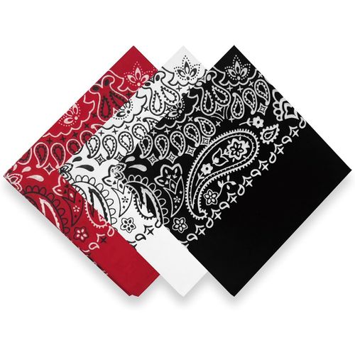 Ershi-3 Pack 100% Cotton Bandana For Women Men Gift Packaging - Cowgirl Cowboy Accessories Scarf Headband Neckerchief - Large Pais[4