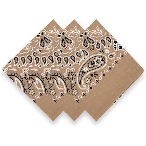Ershi-3 Pack 100% Cotton Bandana For Women Men Gift Packaging - Cowgirl Cowboy Accessories Scarf Headband Neckerchief - Large Pais[5