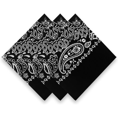 Ershi-3 Pack 100% Cotton Bandana For Women Men Gift Packaging - Cowgirl Cowboy Accessories Scarf Headband Neckerchief - Large Pais[5