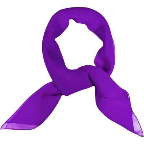 Ershi-Foulards Carrés En Mousseline De Soie Pour Femme - Écharpe Unie Rétro Des Années 50 - Bandana Léger - 65 X 65 Cm[1353]