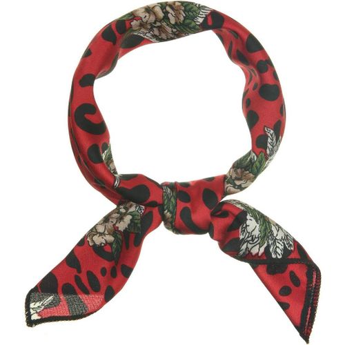 Ershi-Sourcing Map 50 Cm Femmes Coloré Imprimé Léopard Col Carré Foulard Mouchoir Bandana[1361]