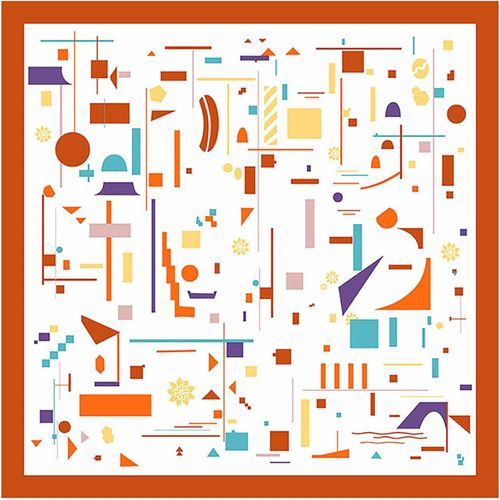 Ershi-- Foulard Femme Soie Naturelle Petit Foulard Carré De Soie 52 * 52cm Soie Naturelle[1380]