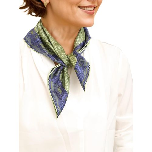 Ershi-Écharpe Foulard En Soie Roulée À La Main Femmes Hommes Unisexe Pure Soie Bandana Été[1091]