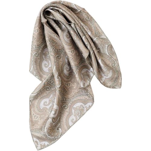 Ershi-Écharpe Foulard En Soie Roulée À La Main Femmes Hommes Unisexe Pure Soie Bandana Été[1102]