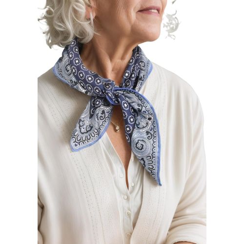 Ershi-Écharpe Foulard En Soie Roulée À La Main Femmes Hommes Unisexe Pure Soie Bandana Été[1125]