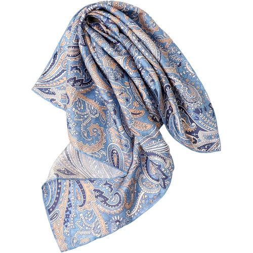 Ershi-Écharpe Foulard En Soie Roulée À La Main Femmes Hommes Unisexe Pure Soie Bandana Été[1107]