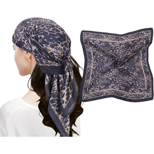 Ershi-Femme Bandana Écharpe Square Carré 90 X 90 Cm Satin De Soie Multifonction Floral Impression Foulard[593]