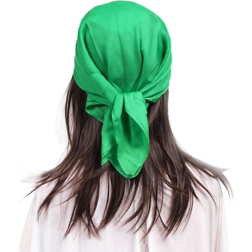 Ershi-Femme Bandana Écharpe Square Carré 90 X 90 Cm Satin De Soie Multifonction Floral Impression Foulard[609]