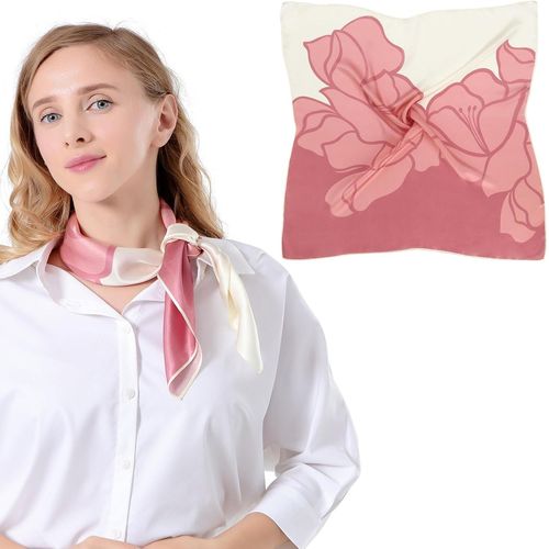 Ershi-Foulard Femme 100% Soie De Mûrier Écharpe En Soie 68x68 Cm Bandana Pour Adulte[838]