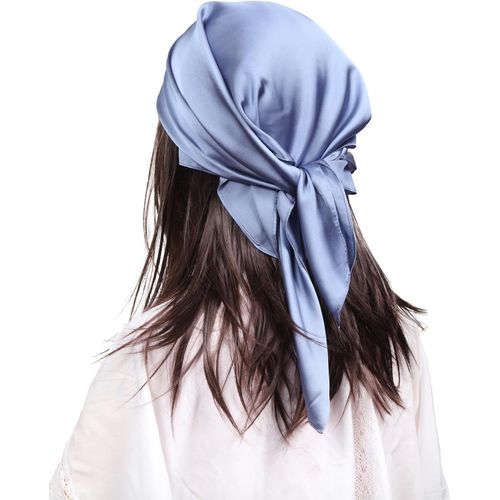 Ershi-Femme Bandana Écharpe Square Carré 90 X 90 Cm Satin De Soie Multifonction Floral Impression Foulard[610]