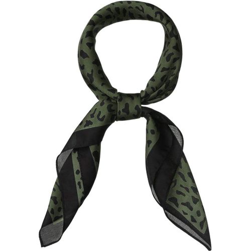 Ershi-Écharpe Carrée Soie Imprimé Léopard, 70cm, Foulard Foulard Bandana[1209]