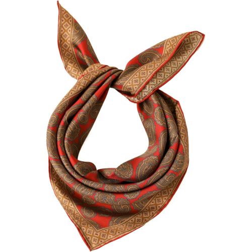 Ershi-Écharpe Foulard En Soie Roulée À La Main Femme Homme Unisexe Pure Soie Bandana Été[1530]