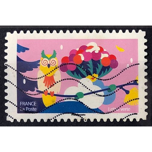 Voeux 2020 - Mon Spectaculaire - Hibou Et Houx (Très Joli N° 1934) Obl - France Année 2020 - Brn83 - N33591