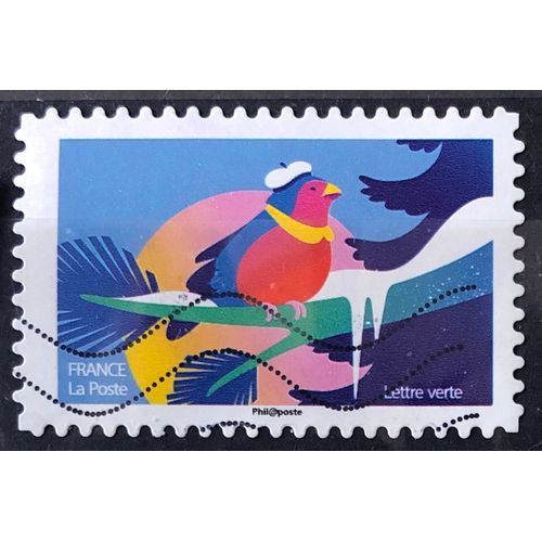 Voeux 2020 - Mon Spectaculaire - Oiseau Sur Une Branche (Très Joli N° 1938) Obl - France Année 2020 - Brn83 - N33595
