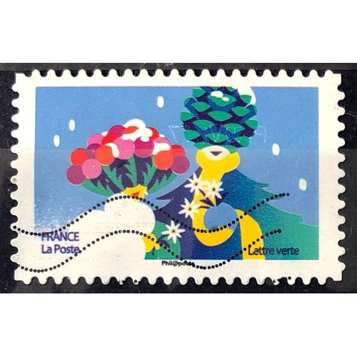Voeux 2020 - Mon Spectaculaire - Pomme De Pin Et Houx (Très Joli N° 1937) Obl - France Année 2020 - Brn83 - N33594