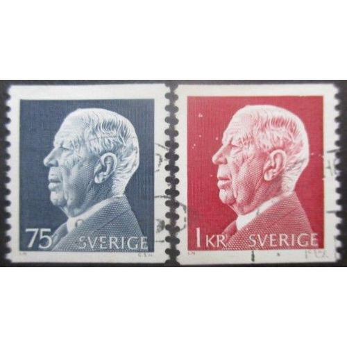 Suede N°755 Et 756 Gustave 6 Oblitérés