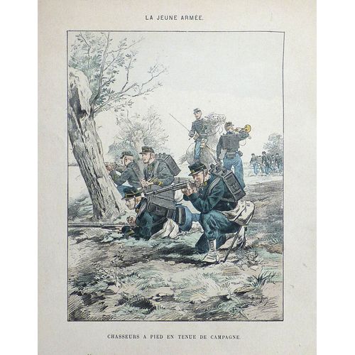 La Jeune Armée - Chasseurs À Pied En Tenue De Campagne - Gravure