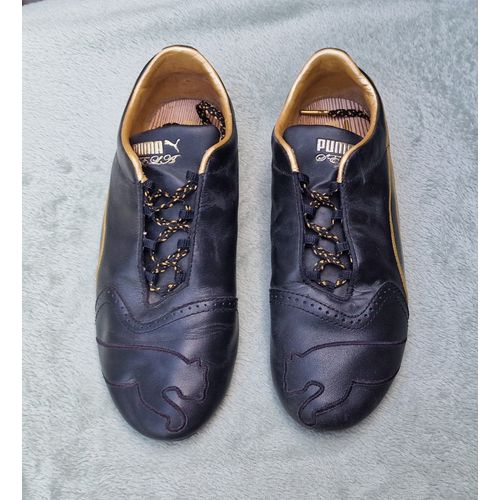 Baskets Noires Et Dorées Puma T38, Très Bon État