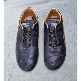 Baskets Noires Et Dorées Puma T38, Très Bon État