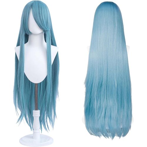 Ershi-Perruque Longue 100 Cm, Cosplay Anime Universel, Parfaite Pour Fêtes, Usage Quotidien, Festivals, Halloween (Teal)[518]