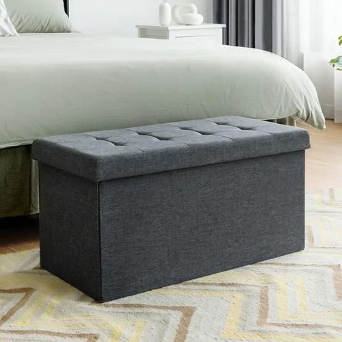 Costway Banc De Rangement 115l - Coffre 80 X 38x 38 Cm, Capacité De Charge 160 Kg, En Tissu Oxford Pour Chambre, Entrée Gris Claire