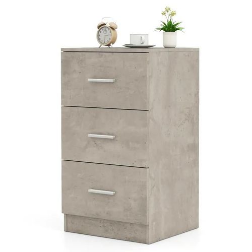 Costway Caisson De Bureau Meuble De Rangement Avec 3 Tiroirs Pour Feuilles A4, Lettre,Dossiers Et Documents Gris