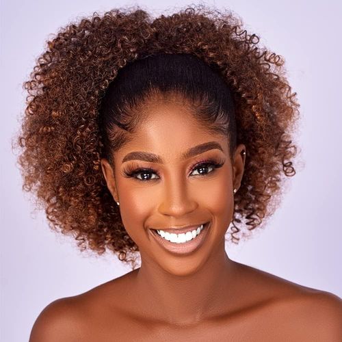 Ershi-Extensions De Cheveux Afro Bouclées Afro Bouclées Pour Femme Noire Synthétique Courte Afro Kinkys Curly Extensions De Cheveu[8 