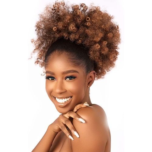 Ershi-Extensions De Cheveux Afro Bouclées Et Bouclées - Pour Femme Noire - Synthétique - Courte - Afro Kinkys Curly - Extensions D[8 