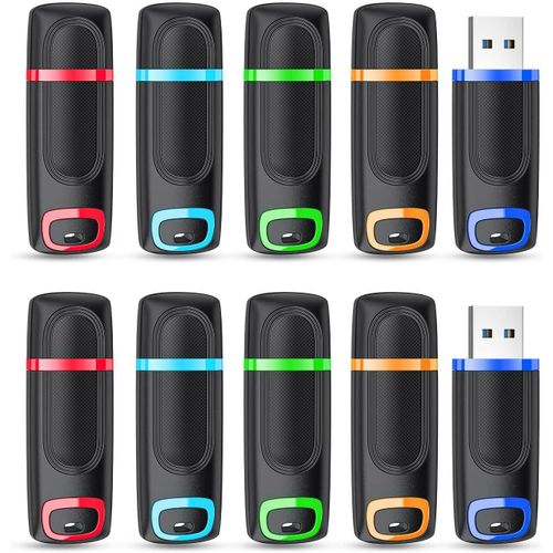 meimieshop-Lot De 10 Clé Usb 32Go Stockage Données Clef Usb 32Go 2.0 Avec Lumière Led Pour Pc Tablettes/Laptop/Autoradio/Tv
