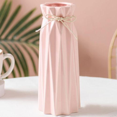 meimieshop-24X10X10Cm Vases Décoration De Table CéramiqueModerne Vase Vintage Rose Vase Pour Herbe De Pampa Fleurs Séchées Rose Vase De Fleurs Vase PourMariage Porcelaine Vase Tulipe Cuisine Bureau