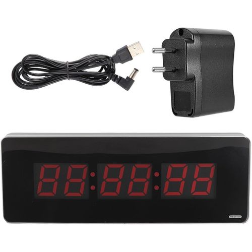 Meimieshop-Horloge Horlogesmurales Numériques En Alliage D'aluminium Pour Chambre Bureau Table Nuit Horloge Température Intérieure Date Jour Ue 110-240 V(36 * 13 * 3cm-Heure +Minute + Seconde)
