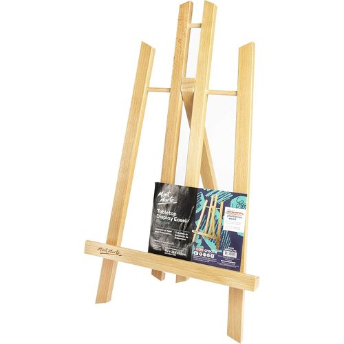 Meimieshop-Petit Chevalet De Table En Bois De Hêtre-Medium-Chevalet Compact-Idéal Pour La Présentation De Toiles Et Cadres Jusqu'à 40cm