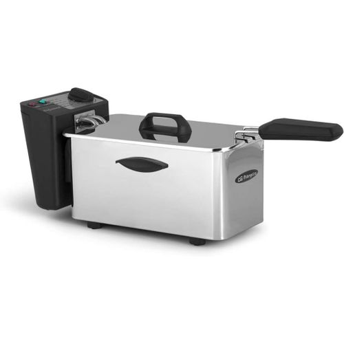 meimieshop-Fdr 25-Friteuse Professionnelle,2,5 L,Thermostat Réglable,Témoin Lumineux,Poignée Toucher Froid,Chemin De Câbles,Acier Inoxydable,2000 W