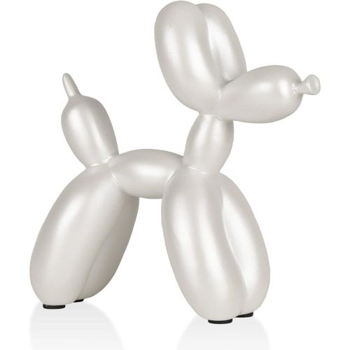 meimieshop-Sculpture De Ballon Décoratif En Forme De Chien-Blanc Nordique-Moderne-En Résine-Décoration De Salon-Statue De Chien-Cadeau Pour Chambre À Coucher,Bureau Et Bureau