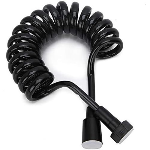 meimieshop-Tuyau De Douche Télescopique Flexible De 2M Pu + Tuyau De Douche De Remplacement De Ressort En Cuivre Pour Salle De Bain Pommeau De Douche ÀMain Bidet Pulvérisateur Bouchon En Cuivre Noir