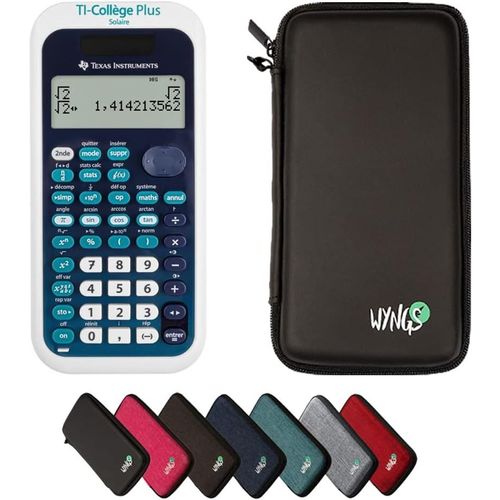 meimieshop-Calcuso Pack Économique: Ti Collége Plus Solaire Calculatrice Scientifique + Étui De Protection Wyngs Noir + Garantie Étendue De Calcuso