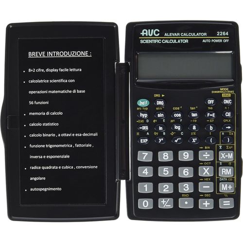 meimieshop-Avc Calculatrice Scientifique 8+2 Chiffres,56 Fonctions,Étui Rigide De Sport,Couleur Noire