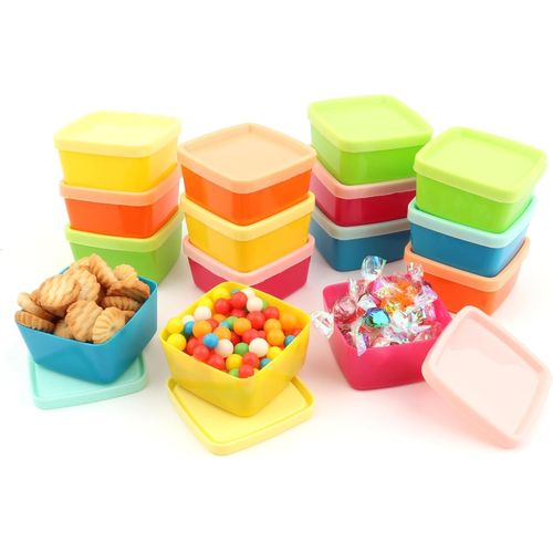 Meimieshop-Lot De 15 Pièces Boîtes À Encas,Boite Alimentaire Plastique Avec Couvercle,Récipients De Congélation En Plastique,Récipients De Conservation Des Aliments Avec Couvercles