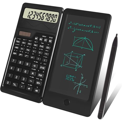 meimieshop-Calculatrice,Calculatrice Scientifique Avec Tableau D'Ecriture Effaçable,Calculatrice De PhysiqueMathématique À 12 Chiffres Pour Calcul De Bureau,Lycée Et Collège(Noir)