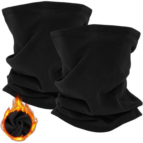 meimieshop-Lot De 2 Écharpes TubulairesMultifonctions Pour Homme Et Femme-Coupe-Vent-Chaud-Pour L'Hiver-Élastiques-Masque De Ski-En Polaire-Pour Le Sport,Le Vélo,LaMoto,Le Ski
