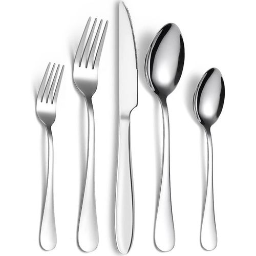 Meimieshop-Ensemble De Couverts,Couverts De Table Pour 6 Personnes,Ménagère 30 Pièces,Couverts Avec Couteau,Fourchette,Cuillère,Passe Au Lave-Vaisselle