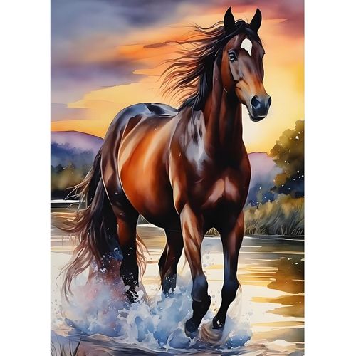 Meimieshop-Cheval Diamond Painting Pour Adulte Débutant,Complet Peinture Diamant Broderie Canevas 5d Diamant Point De Croix,Diamond Art Swing Diamond Peinture Home Decor 30x40cm